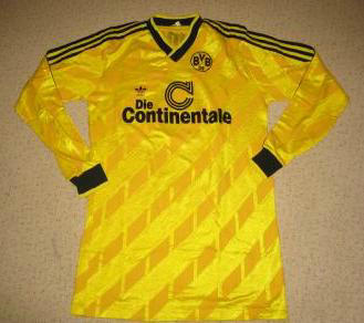 maillot borussia dortmund domicile 1986-1988 rétro