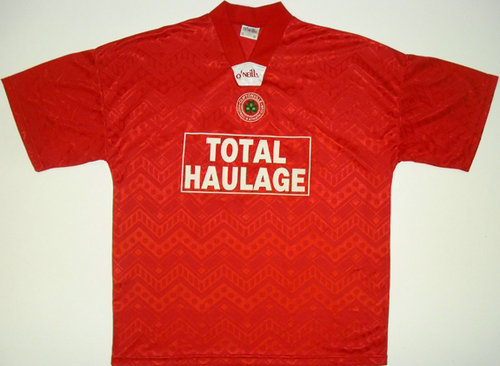 maillot cliftonville fc domicile 1995-1996 rétro