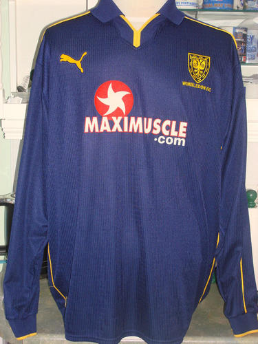 maillot de afc wimbledon domicile 2001-2002 rétro