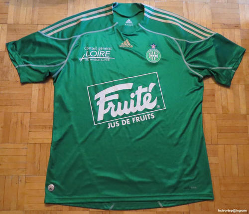 maillot de foot as saint-étienne domicile 2009-2010 rétro