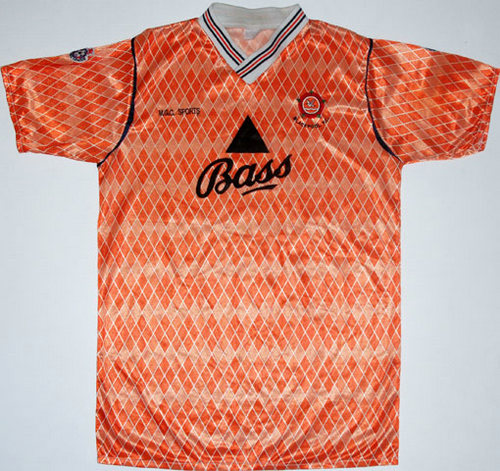 maillot de foot blackpool fc domicile 1989-1990 rétro