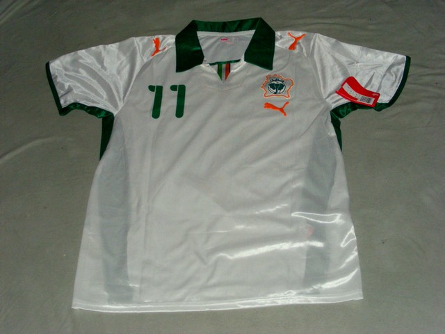 maillot de foot côte d\'ivoire exterieur 2007-2008 pas cher