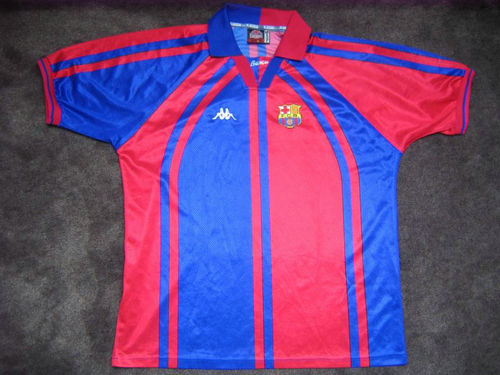 maillot de foot fc barcelone réplique 1997-1998 rétro