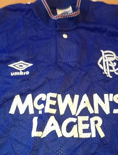 maillot de foot glasgow rangers domicile 1989 rétro