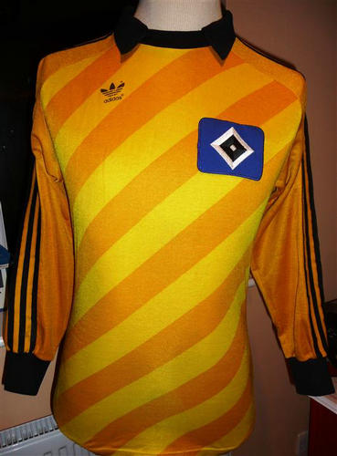 maillot de foot hambourg sv gardien 1980 rétro