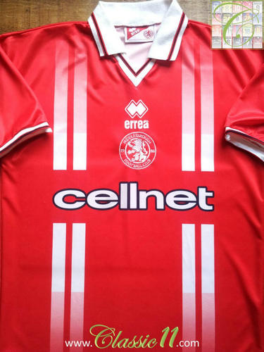 maillot de foot middlesbrough domicile 1998-1999 rétro