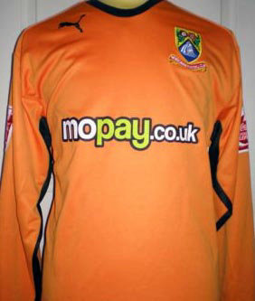 maillot de foot morecambe fc gardien 2008-2009 rétro