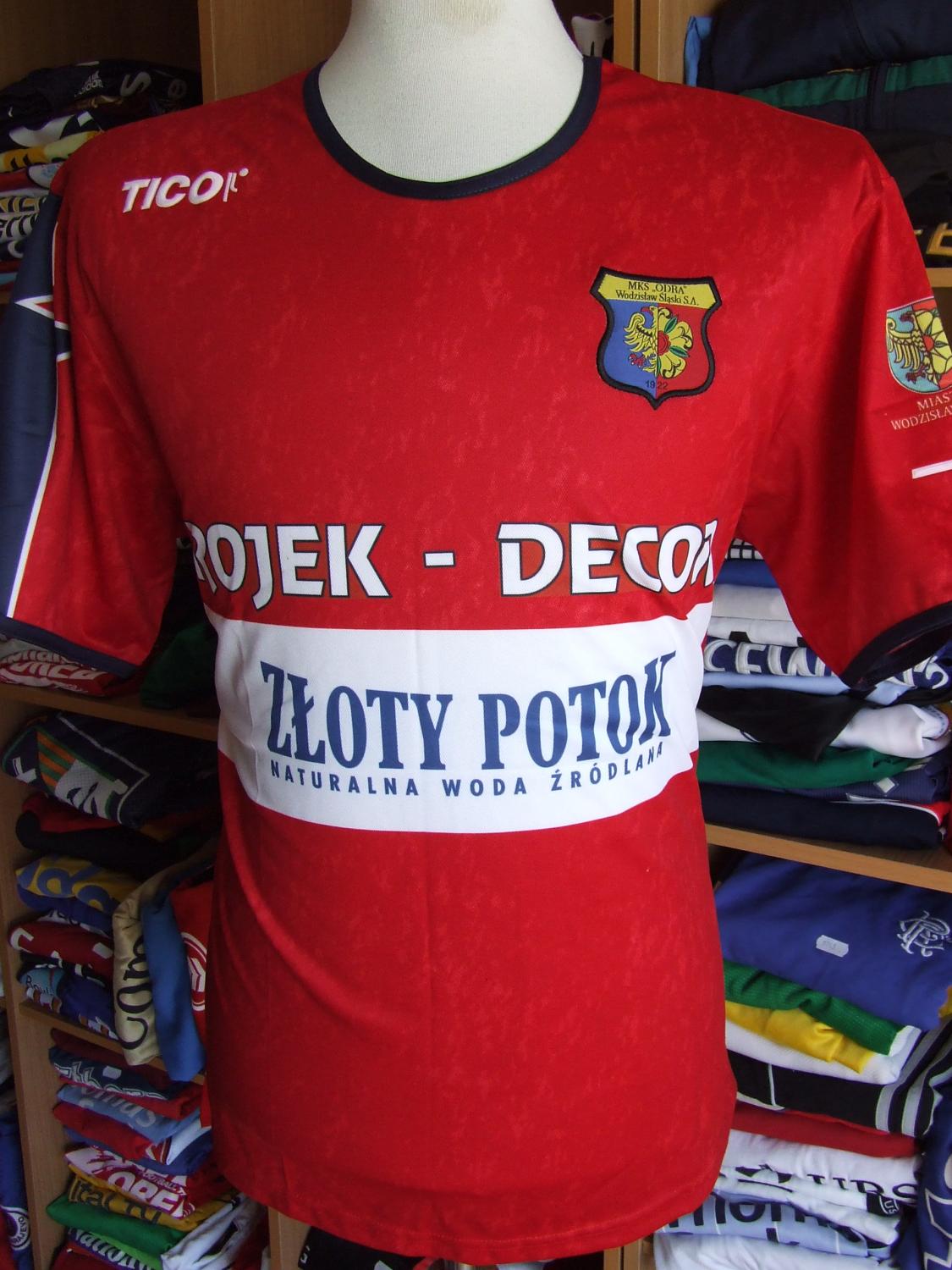 maillot de foot odra wodzisław domicile 2007-2008 rétro