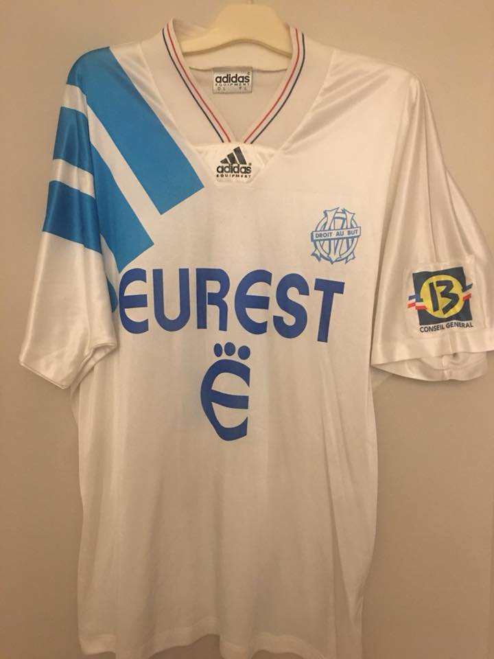 maillot de foot om domicile 1992-1993 rétro