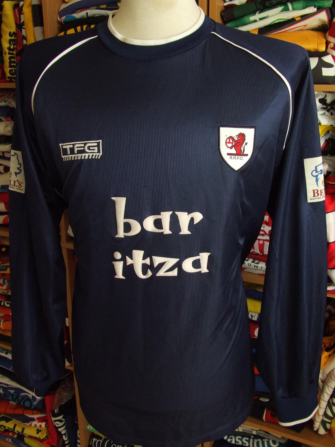 maillot de foot raith rovers domicile 2002-2003 rétro