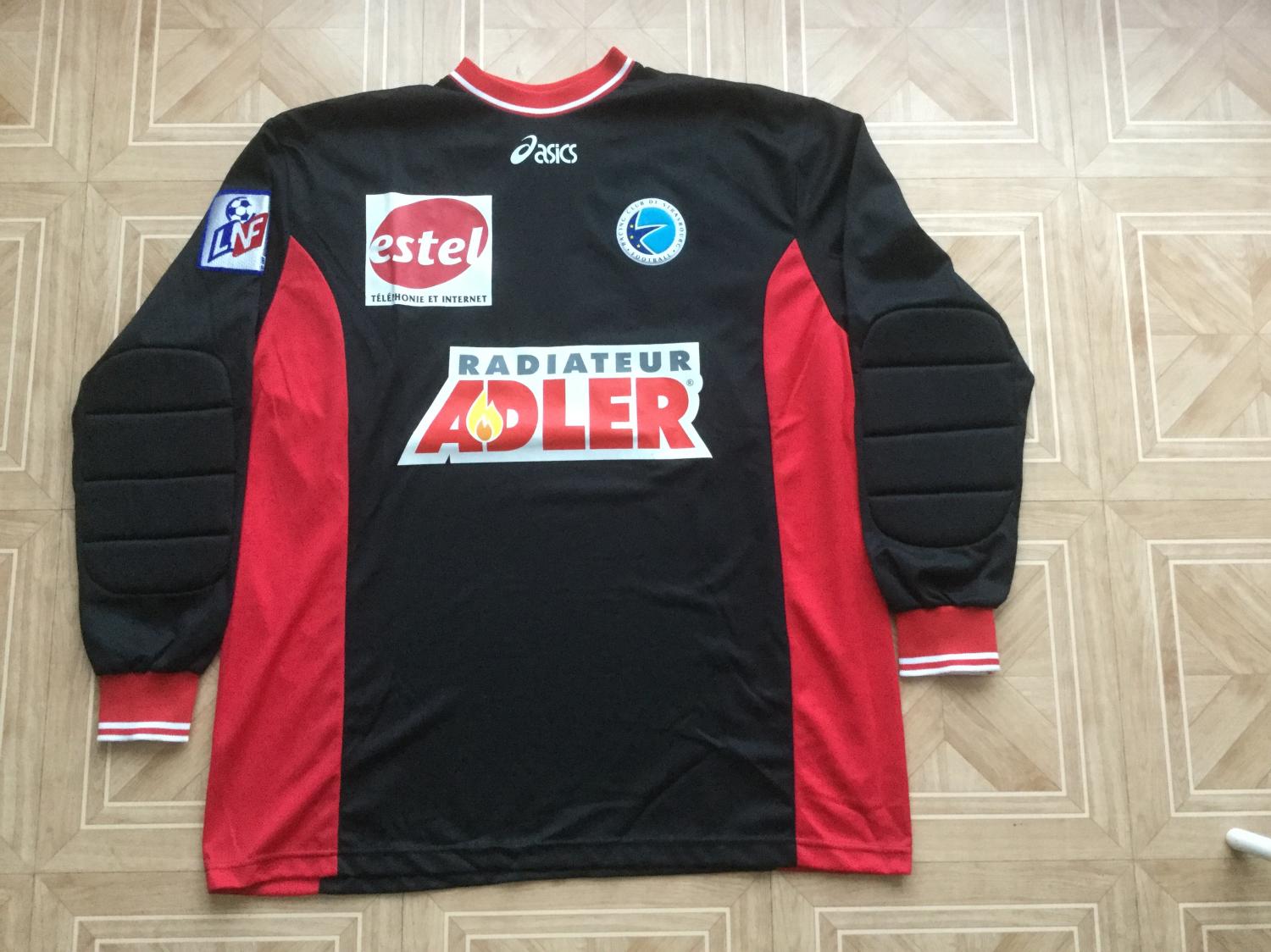 maillot de foot rc strasbourg alsace gardien 2000-2001 rétro