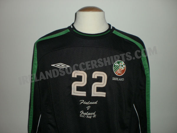 maillot de foot république d'irlande gardien 2001-2002 rétro