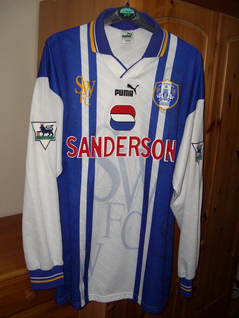 maillot de foot sheffield wednesday domicile 1995-1997 rétro