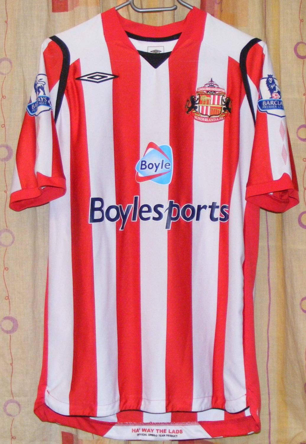 maillot de foot sunderland afc domicile 2008-2009 rétro