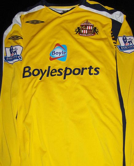 maillot de foot sunderland afc gardien 2007-2008 rétro