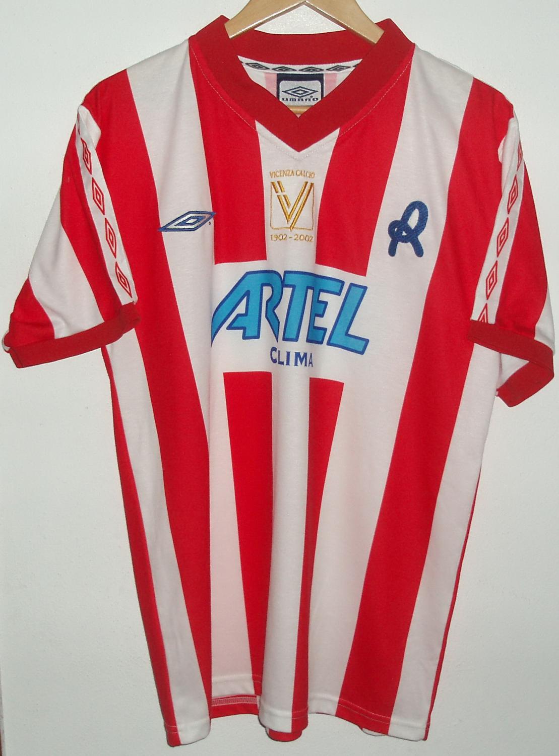 maillot de foot vicenza calcio domicile 2002-2003 pas cher