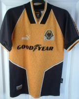 maillot de foot wolverhampton wanderers domicile 1996-1998 rétro