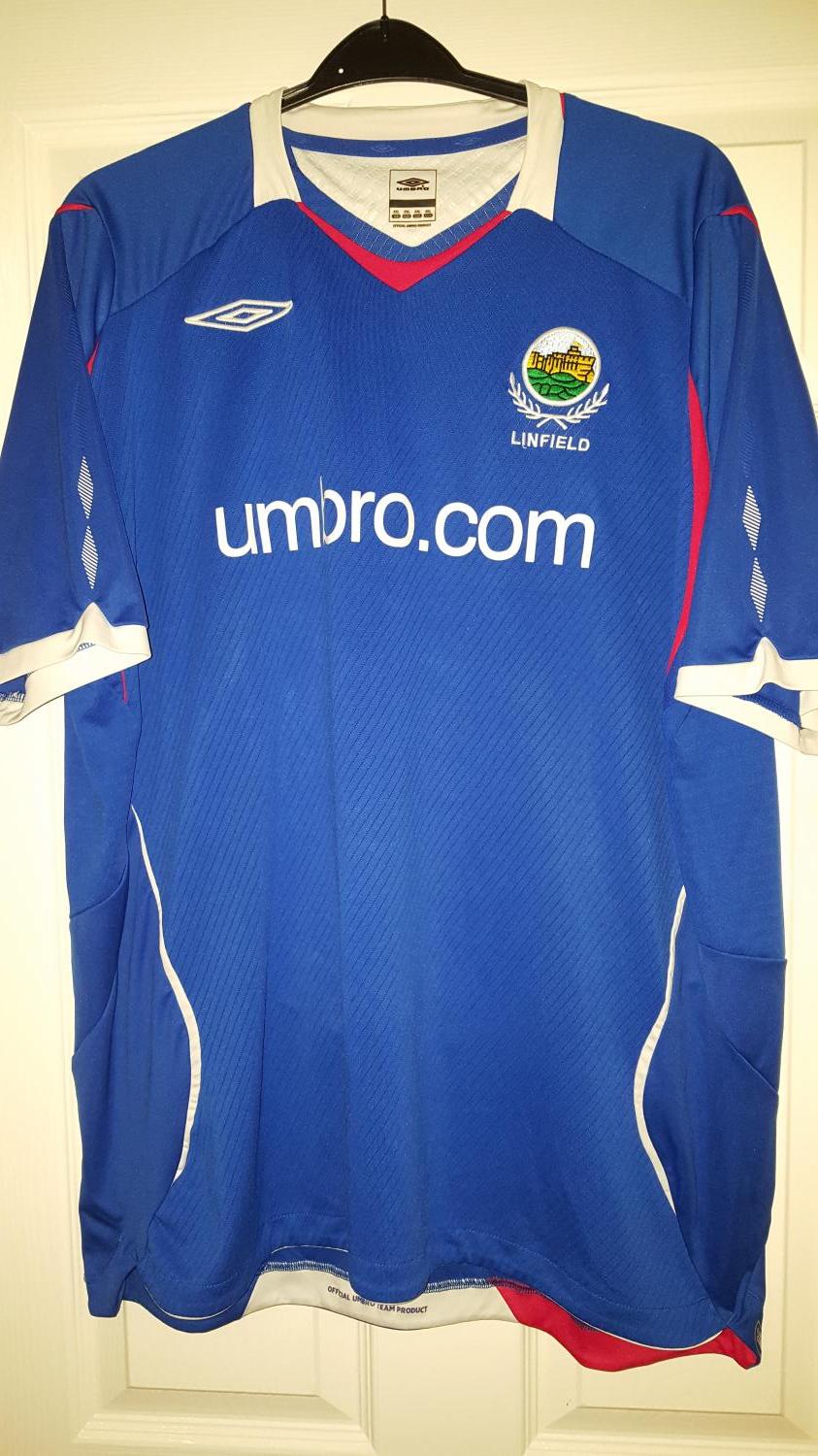 maillot de linfield fc domicile 2008-2009 rétro