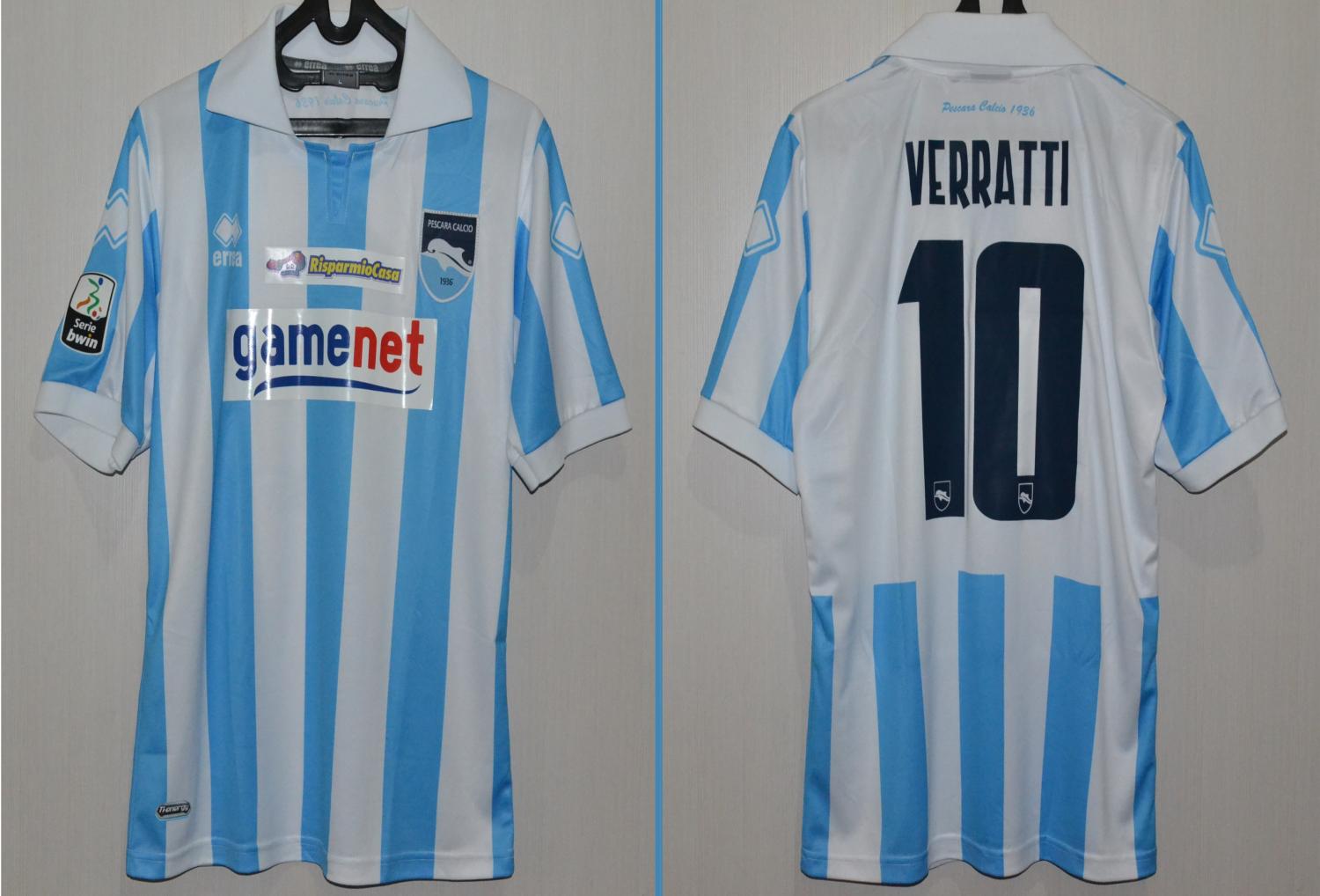 maillot de pescara calcio domicile 2011-2012 rétro