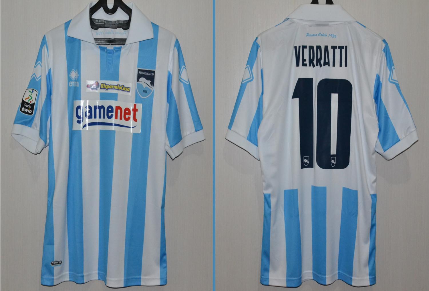 maillot de pescara calcio domicile 2011-2012 rétro