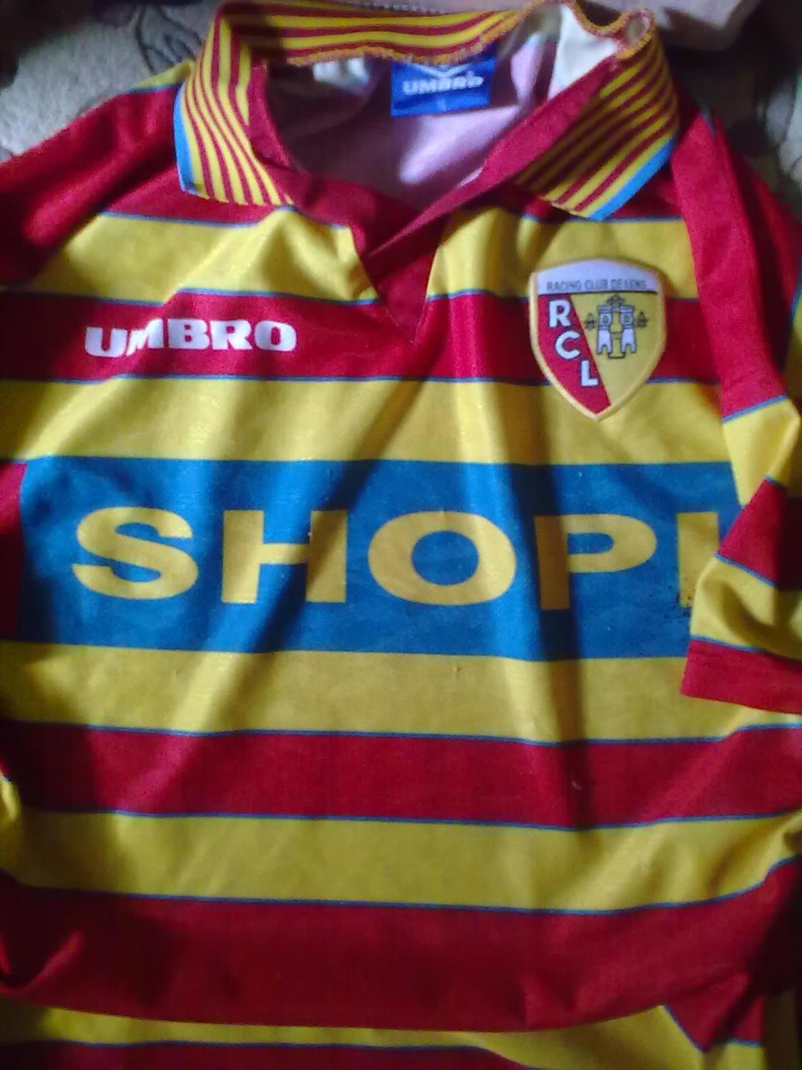 maillot de rc lens domicile 1996-1998 rétro