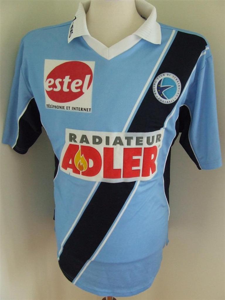 maillot de rc strasbourg alsace domicile 2001-2002 rétro