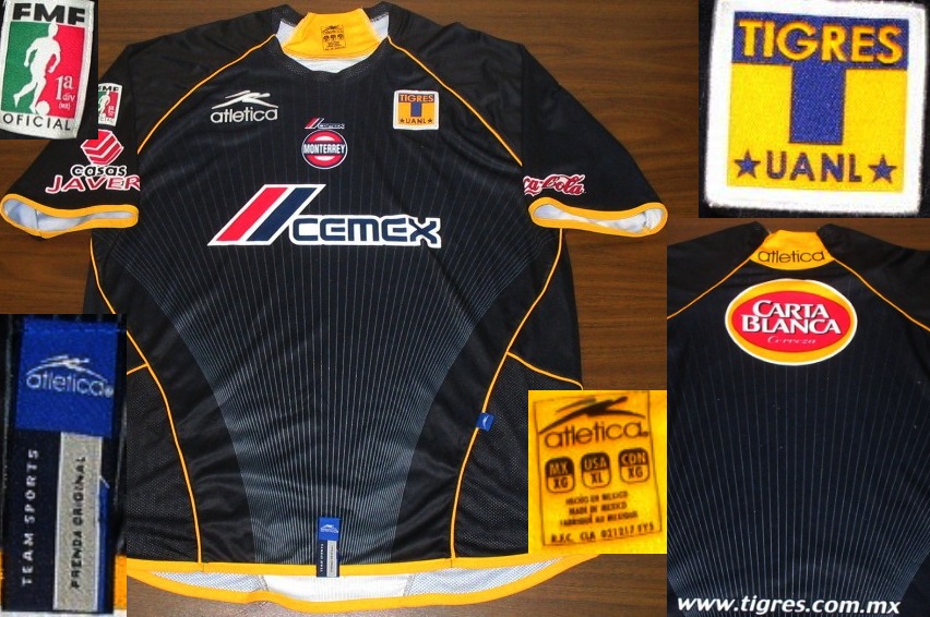 maillot de tigres uanl domicile 2006 rétro