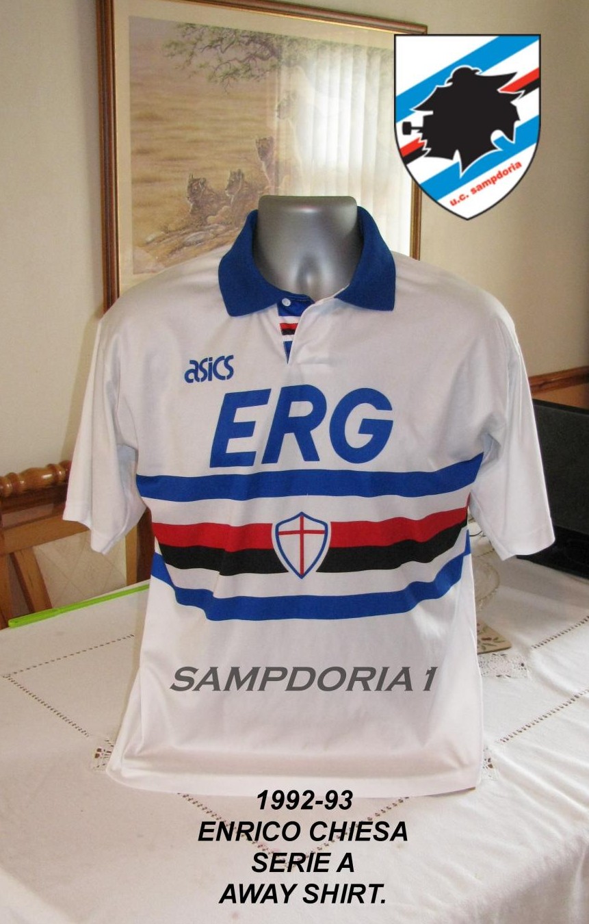 maillot de uc sampdoria exterieur 1992-1993 rétro