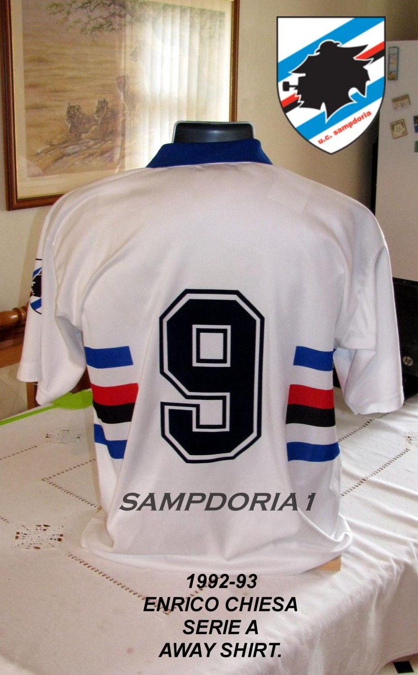 maillot de uc sampdoria exterieur 1992-1993 rétro