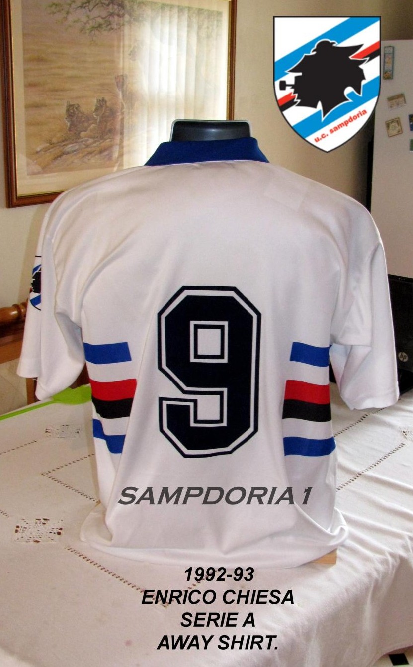 maillot de uc sampdoria exterieur 1992-1993 rétro maillot de uc sampdoria exterieur 1992-1993 rétro