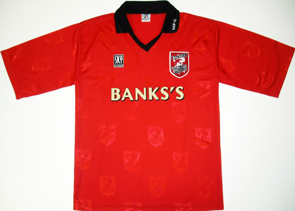 maillot de walsall domicile 1996-1997 rétro