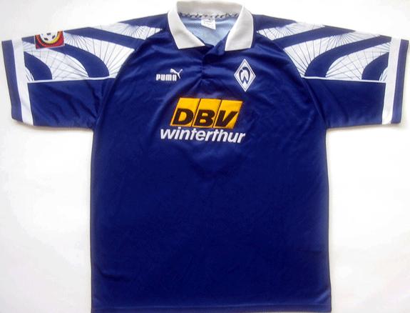 maillot de werder brême exterieur 1995-1996 rétro