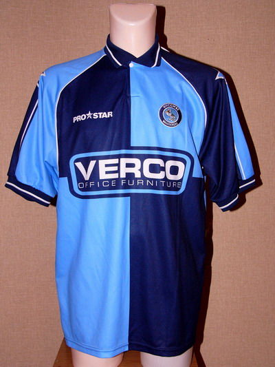 maillot de wycombe wanderers domicile 2001-2002 rétro