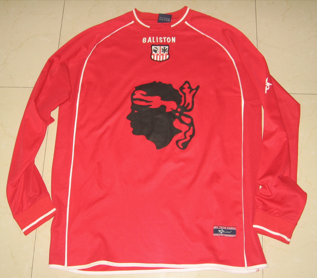 maillot équipe de ac ajaccio exterieur 2002-2003 rétro