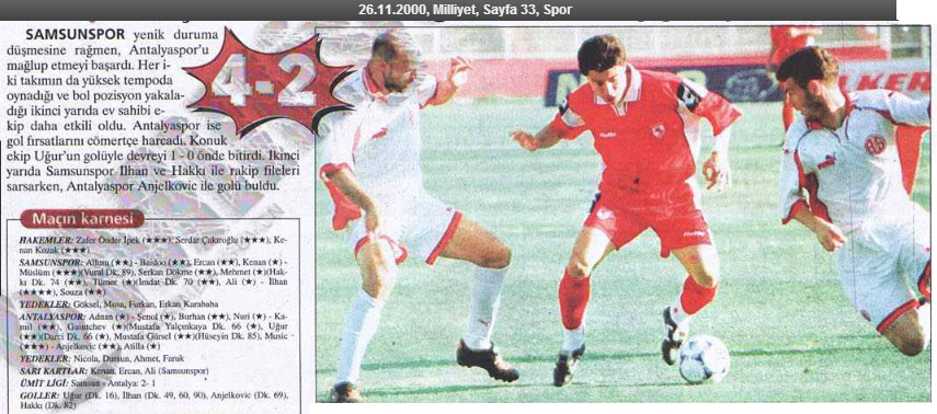 maillot équipe de antalyaspor domicile 2000-2001 rétro