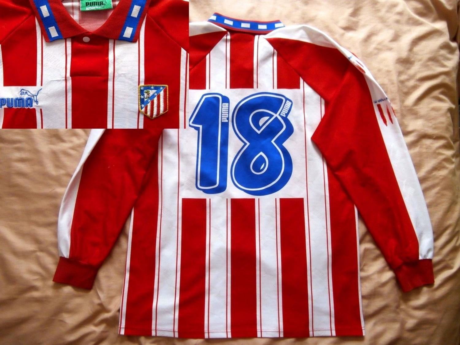 maillot équipe de atlético de madrid domicile 1994-1995 rétro maillot équipe de atlético de madrid domicile 1994-1995 rétro