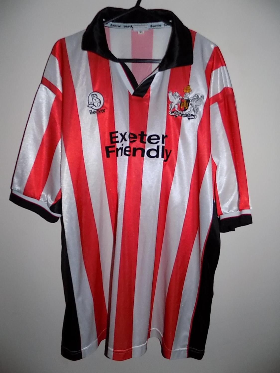 maillot équipe de exeter city domicile 1999-2000 rétro