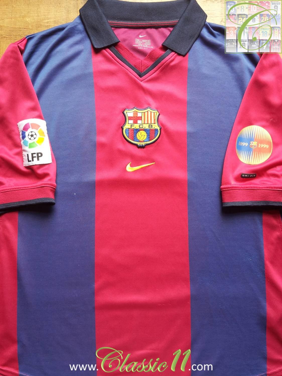 maillot équipe de fc barcelone domicile 2000-2001 rétro