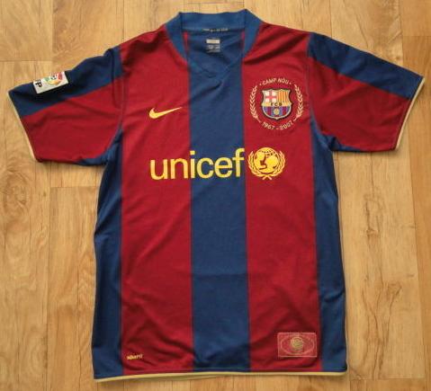 maillot équipe de fc barcelone domicile 2007-2008 rétro