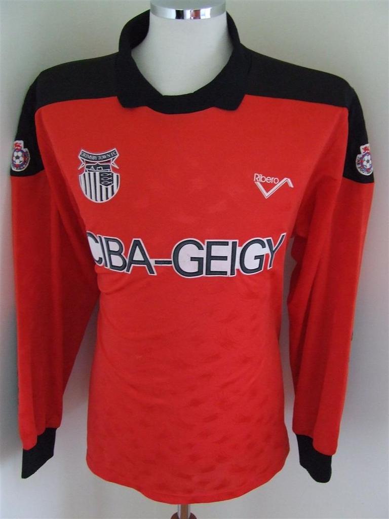 maillot équipe de grimsby town fc gardien 1992-1993 rétro