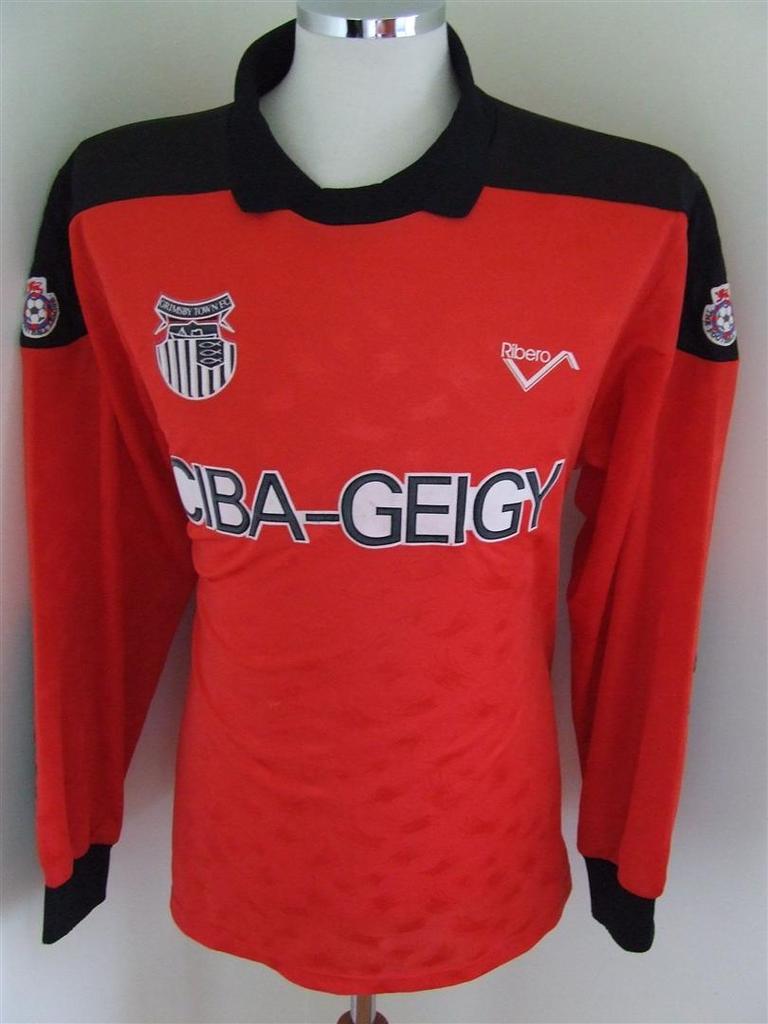 maillot équipe de grimsby town fc gardien 1992-1993 rétro