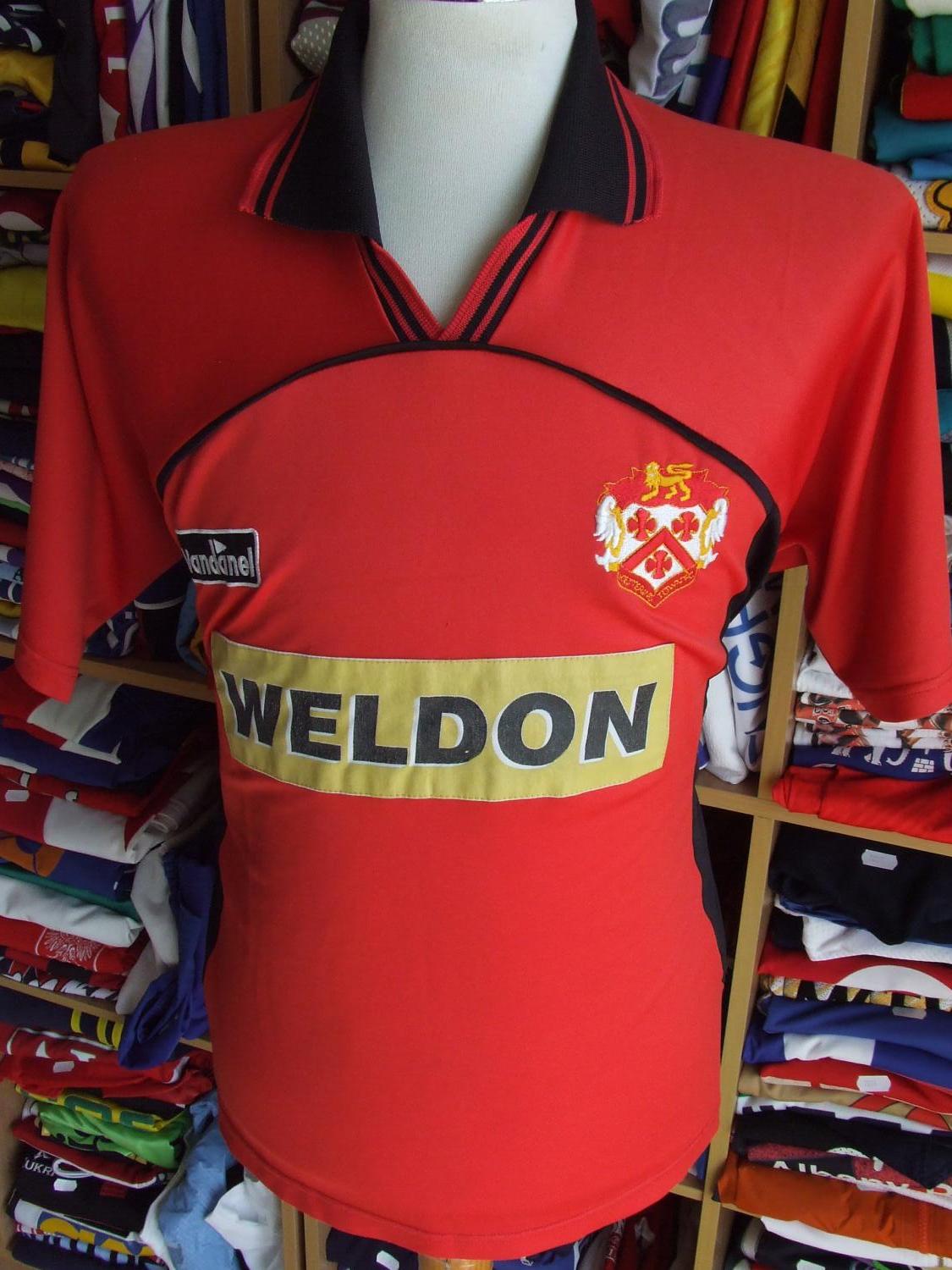 maillot équipe de kettering town domicile 2001-2002 rétro