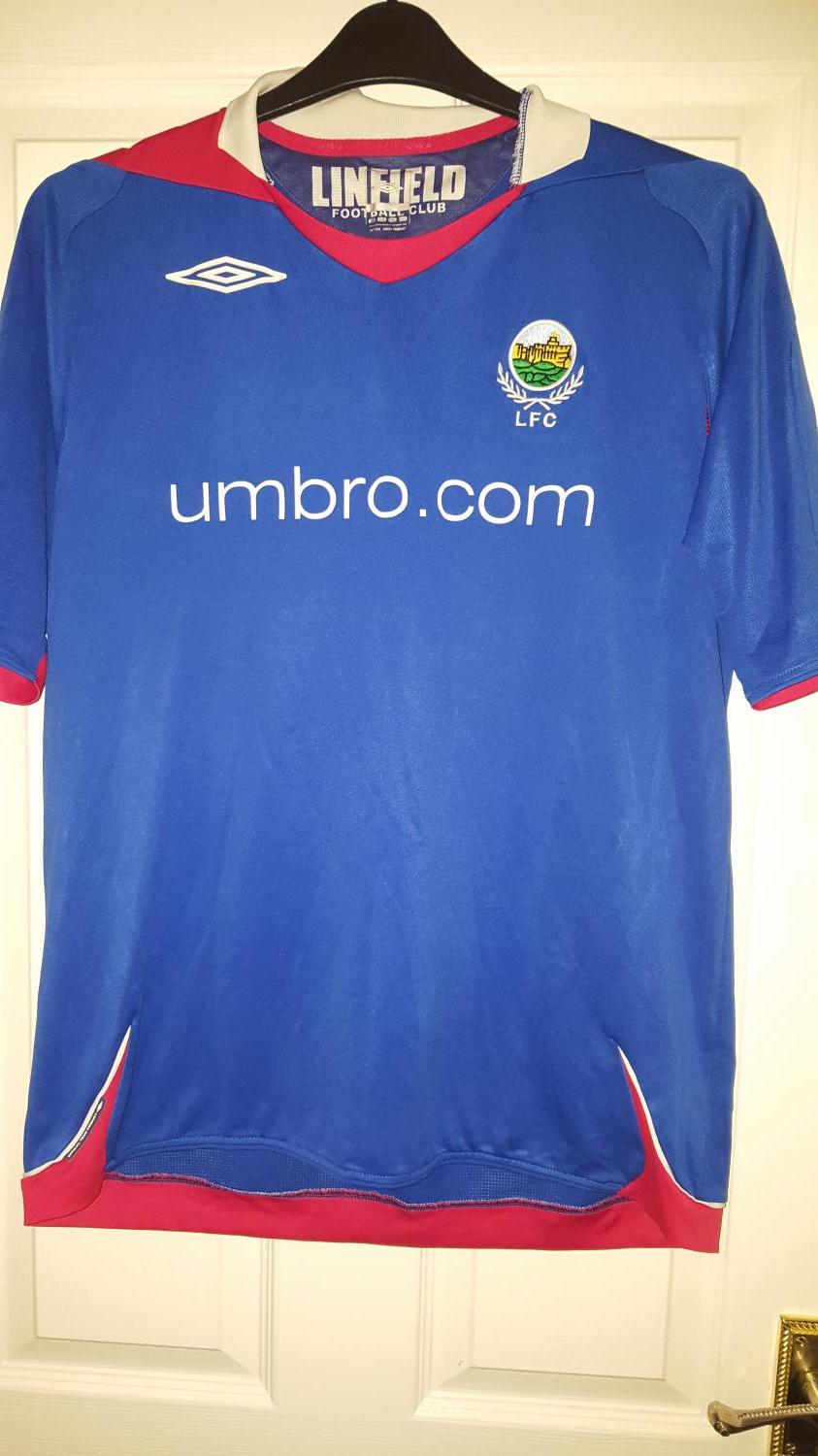 maillot équipe de linfield fc domicile 2006-2007 rétro