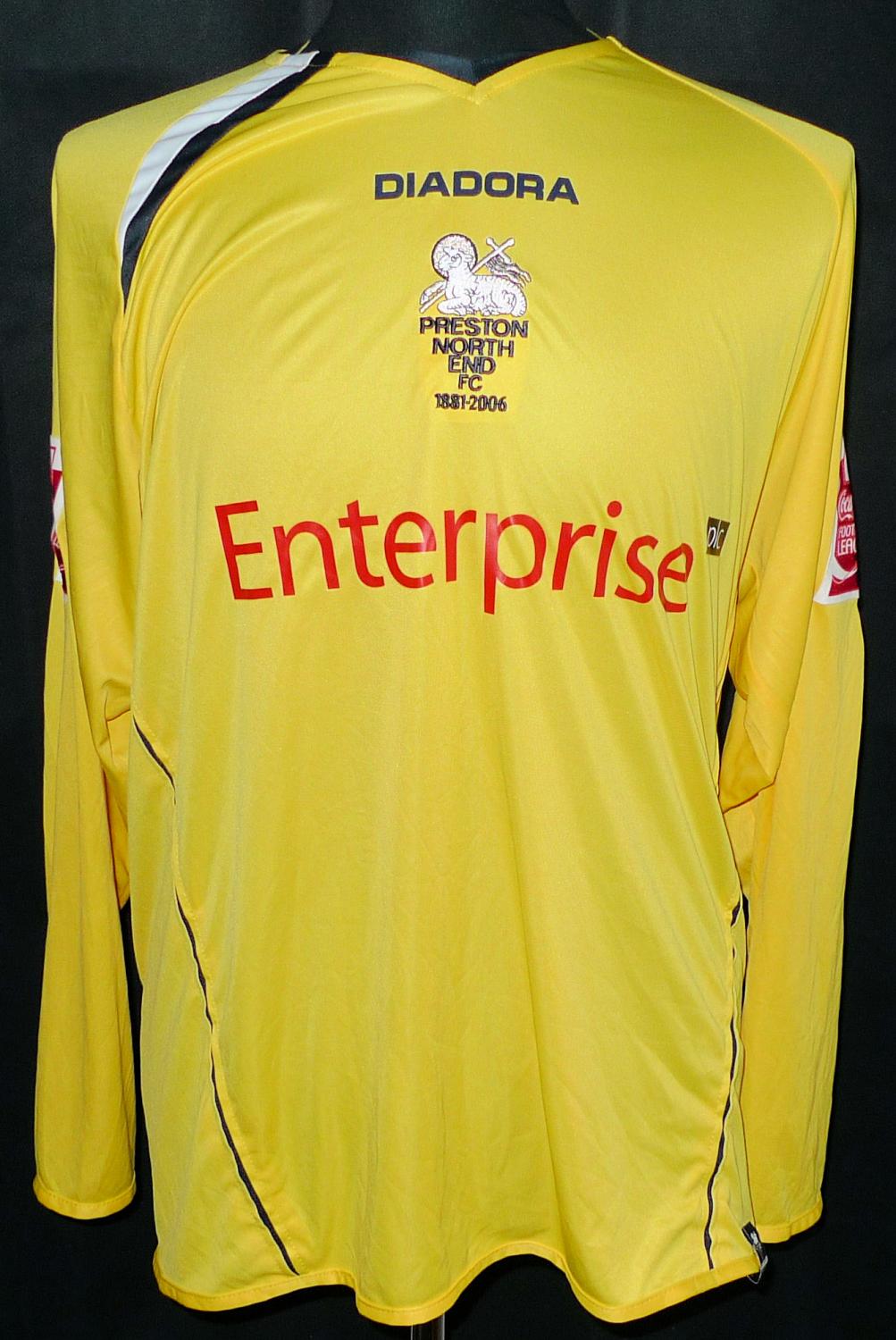 maillot équipe de preston north end third 2005-2006 rétro