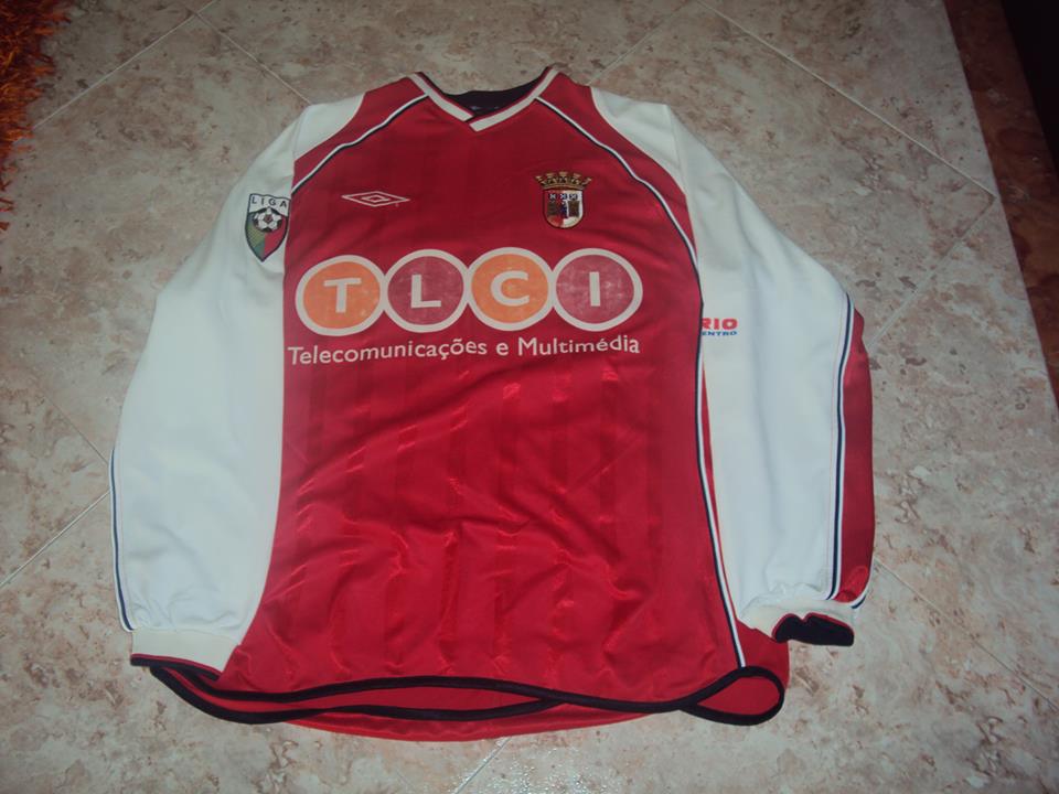 maillot équipe de sc braga domicile 2001-2002 rétro