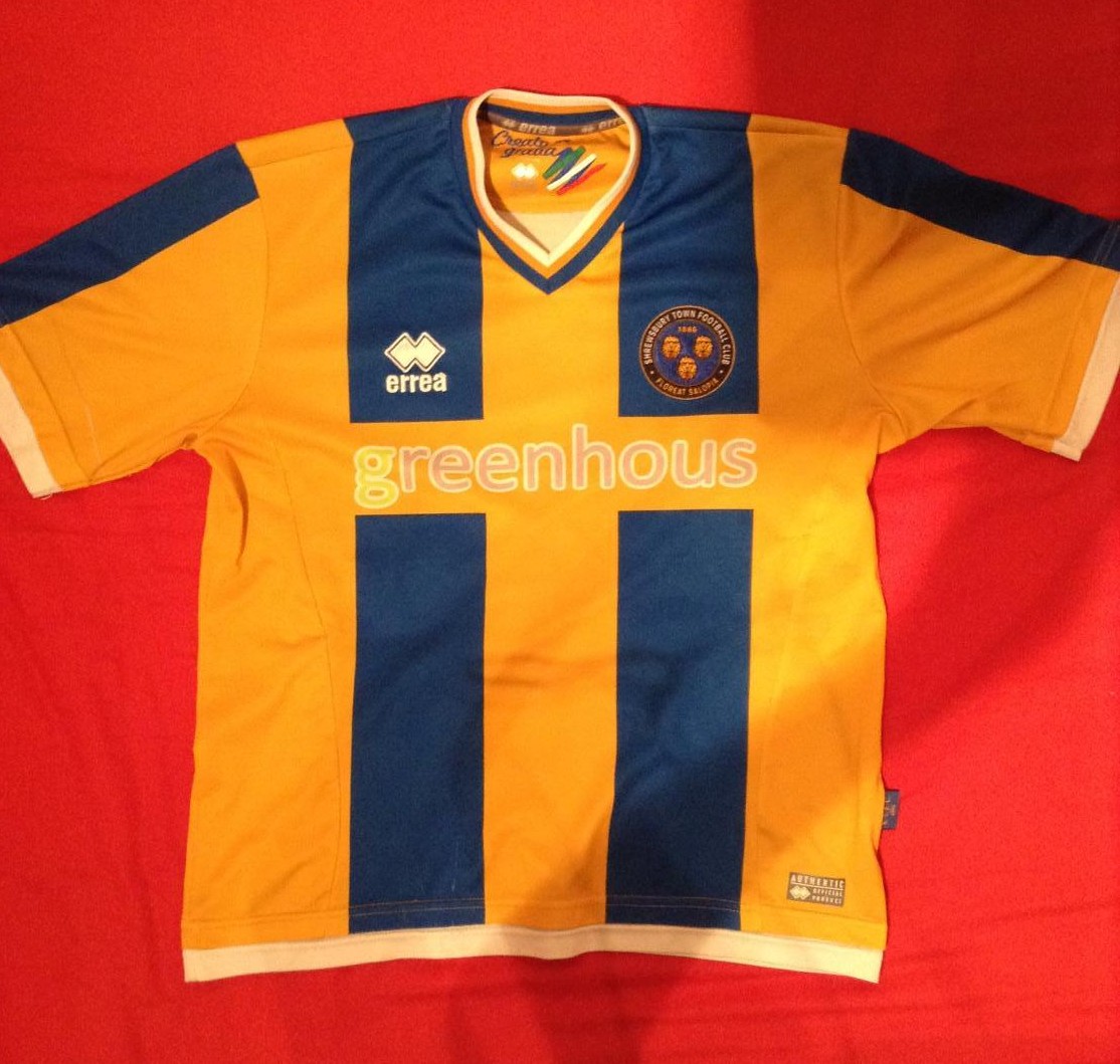 maillot équipe de shrewsbury town domicile 2014-2016 rétro