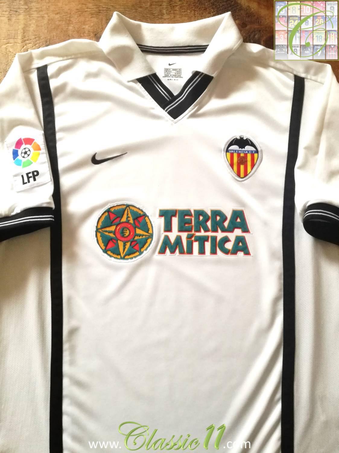 maillot équipe de valence cf domicile 2000-2001 rétro