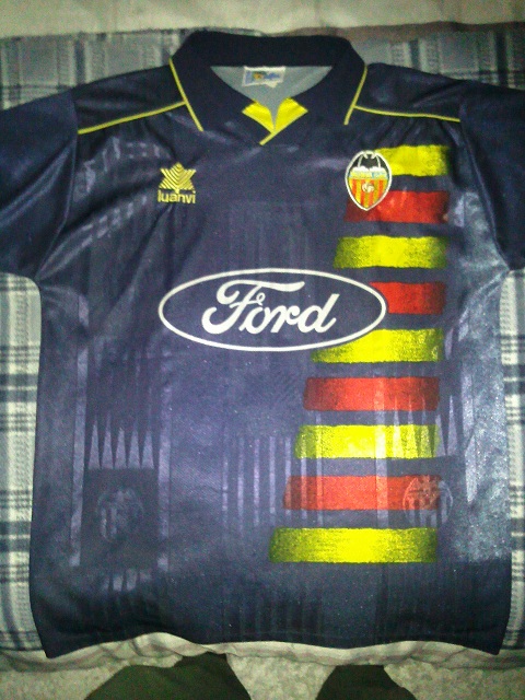 maillot équipe de valence cf exterieur 1995-1997 rétro