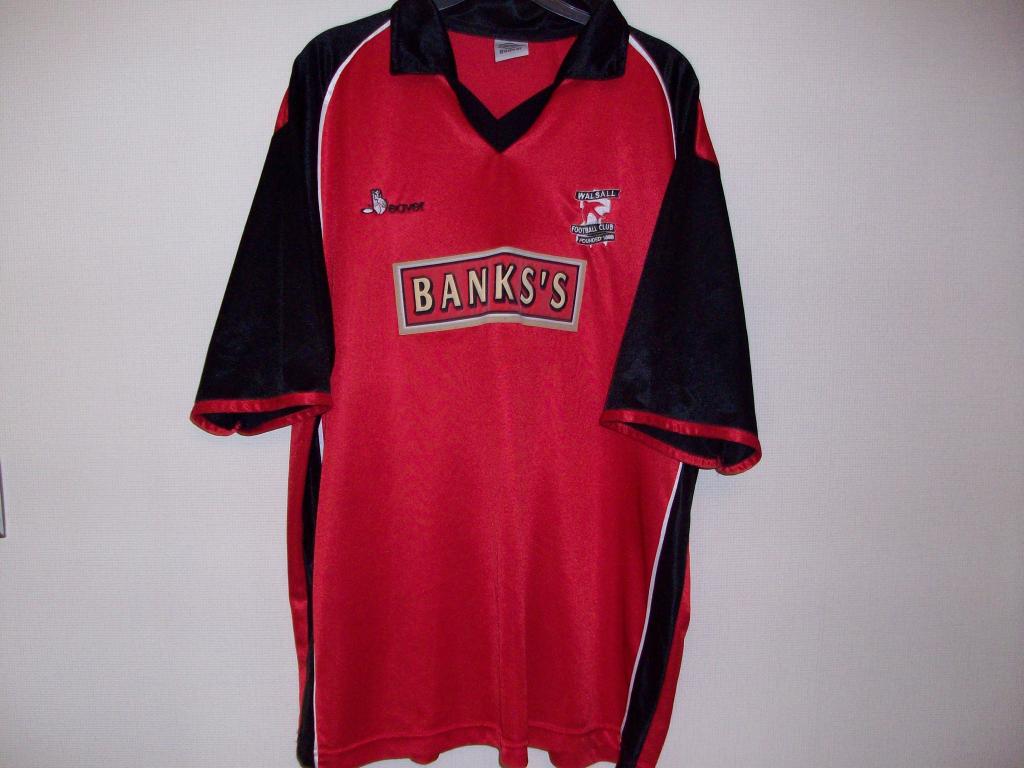 maillot équipe de walsall domicile 2000-2001 rétro