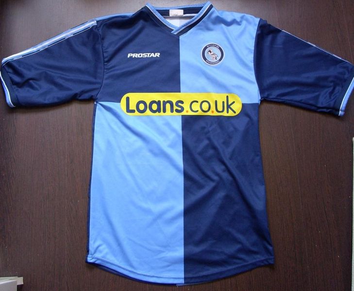 maillot équipe de wycombe wanderers domicile 2006-2007 rétro